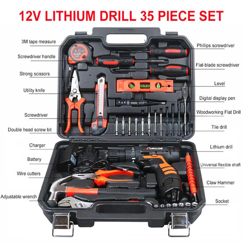 Household battery art knife professional power screwdrivers drill machine set hand tools electric tool set