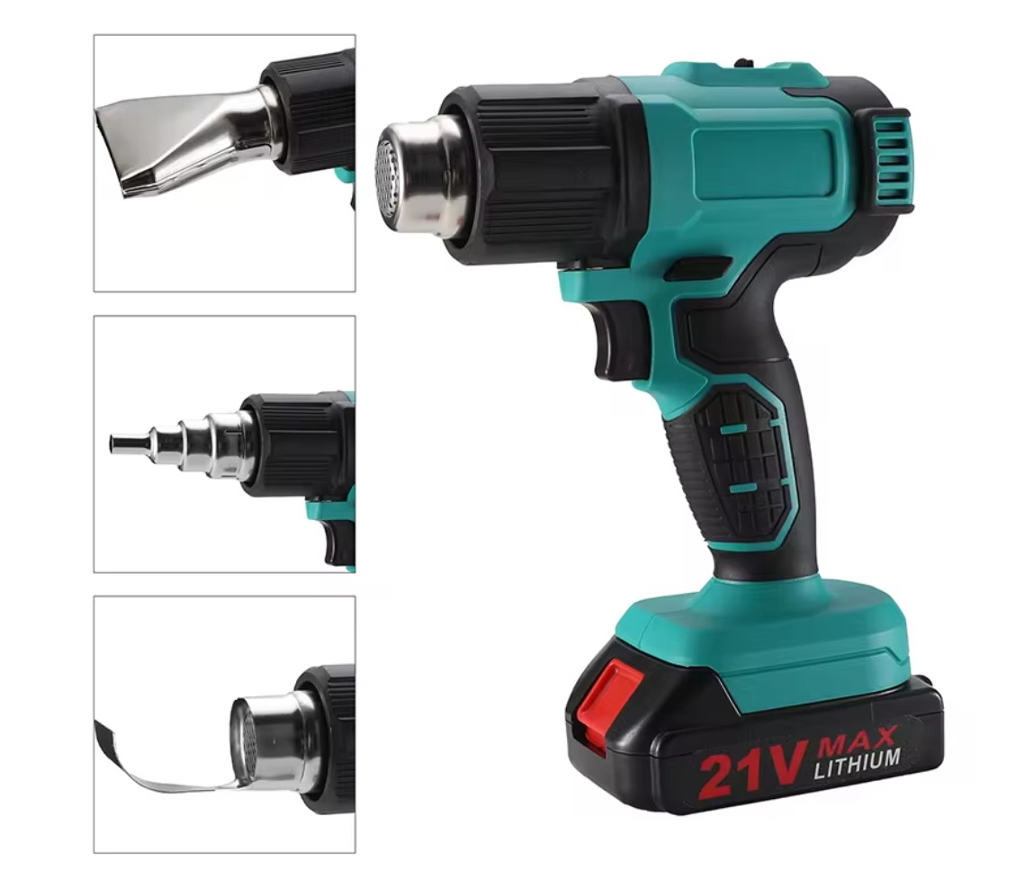 Portable Cordless Heat Blower Gun Fast Heating Mini Industrial/Adjustable Temperature Lithium-ion Battery Hot Air Gun