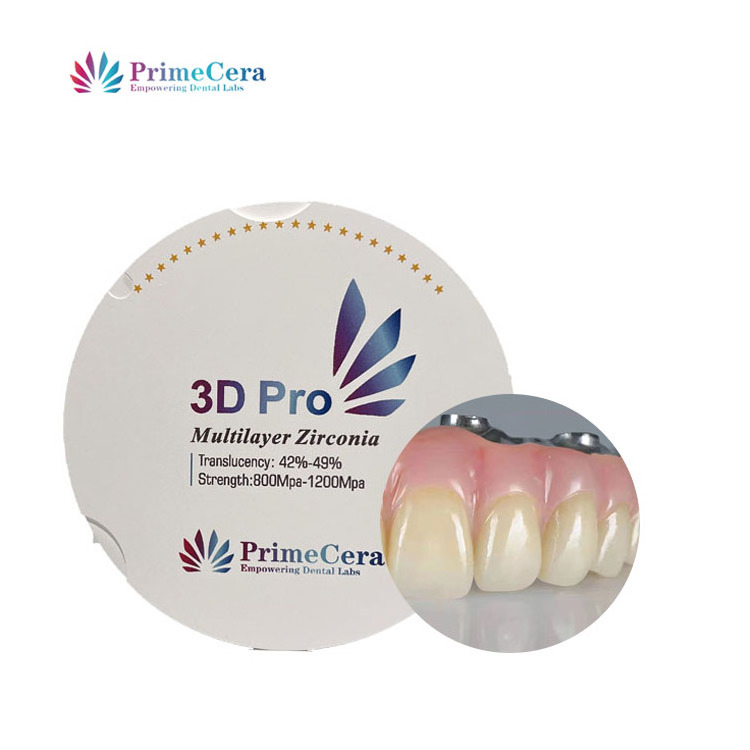 Primecera 3D Multilayer presintered zirconia puck Roland dental zirconia disc CAD CAM 98MM*12 dental multilayer zirconia block