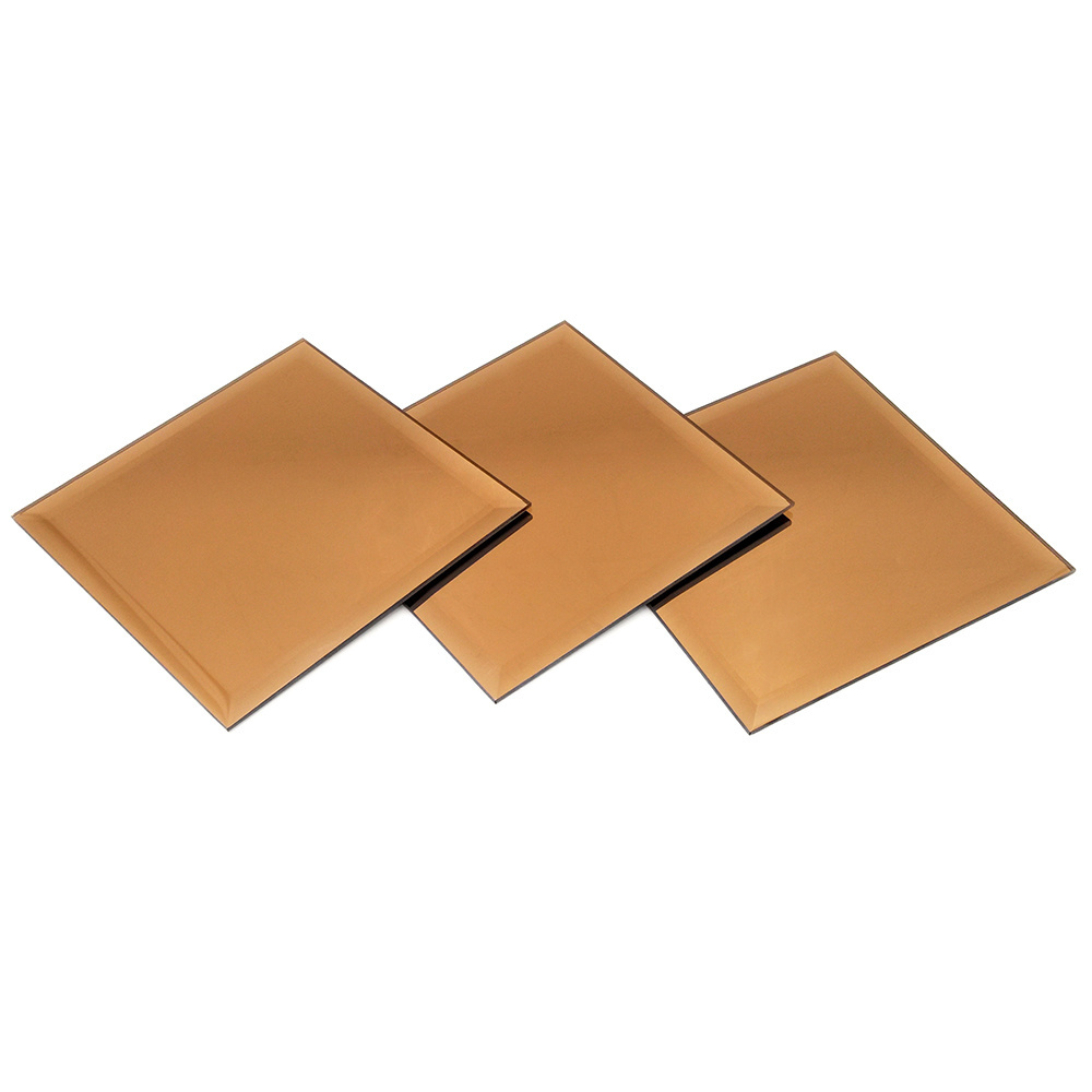 bevel edge 4mm 5mm tinted color euro golden bronze mirror glass price per square meter