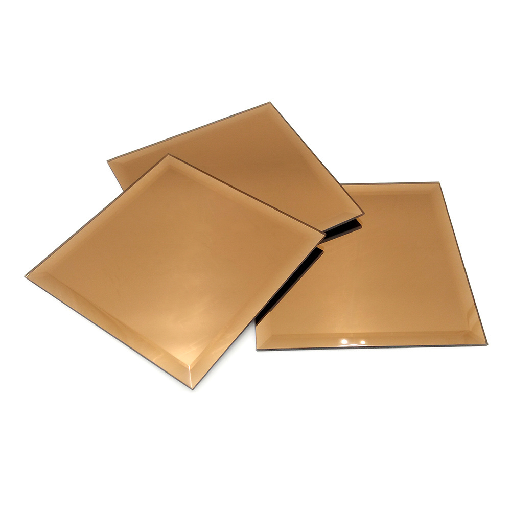 bevel edge 4mm 5mm tinted color euro golden bronze mirror glass price per square meter