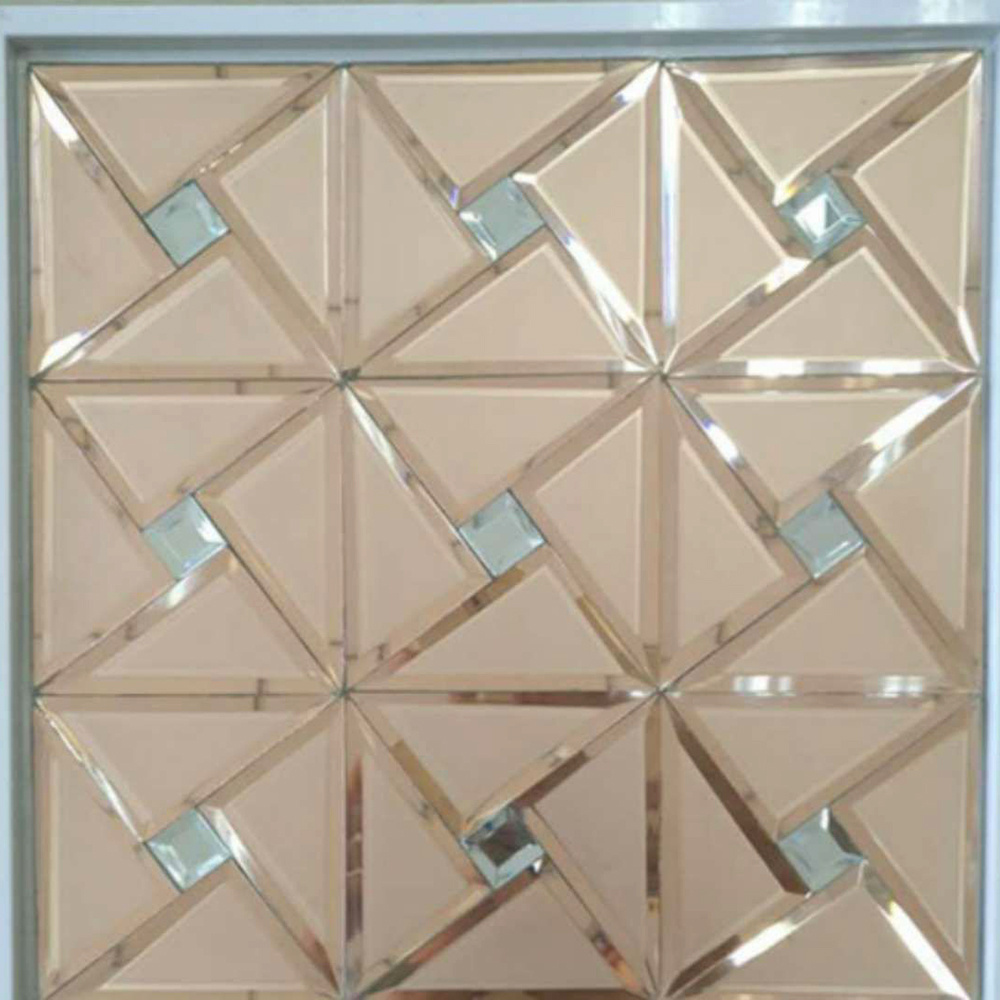 Wholesale Self Adhesive Gold Beveled Wall Mirror Tiles 30x30 cm Mirrored Mosaic Tile