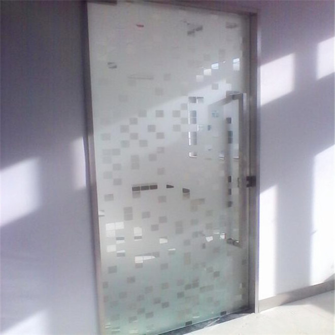 5mm 6mm square tempered safety edge frosted glass for exterior office doors