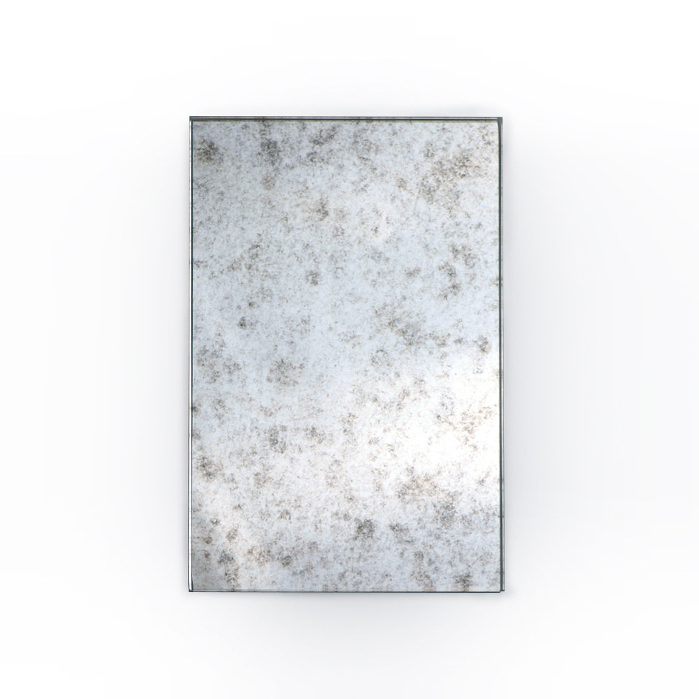 customized pattern decoration bathroom wall silver antique glass mirror sheet with pattern