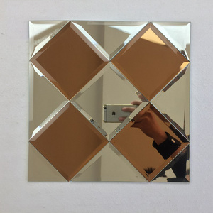 Small Square Craft Wall Mirror Tiles Hot Selling Shelf Adhesive Glass Mosaic Tiles Stickers