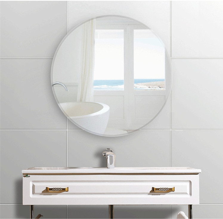 house bathroom decoration 4mm beveled polished edge processing silver mirror with 1