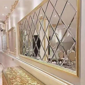 Glass square craft mirrors decorative small glass mirror strips islamic square mirror mosaic tiles