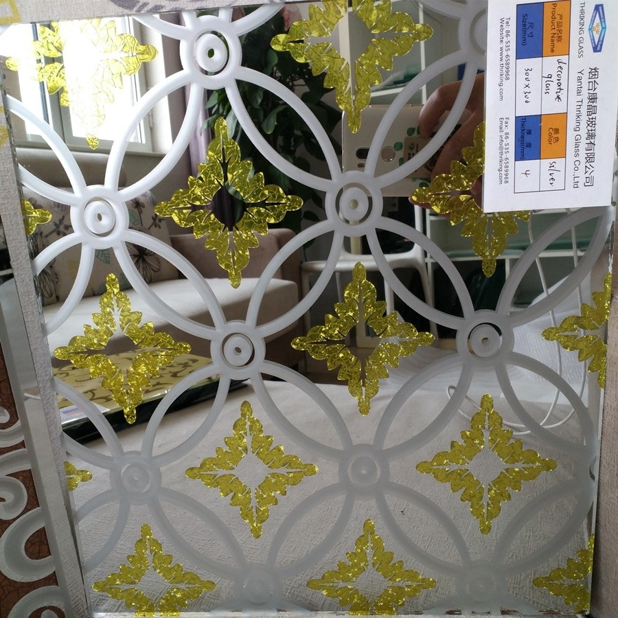 Background wall partition 4mm 5mm golden decorative titanium coated glass