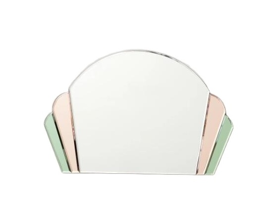 Irregular shape  tabletop dressing Art Arch Fan Glass colored  home deco Wall Mirror glass