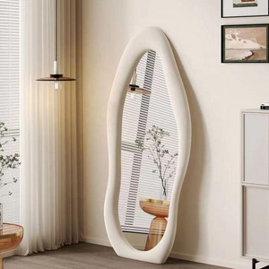 Irregular full length mirror standing decorative Fashionable Large Size Floor Mirror With Border