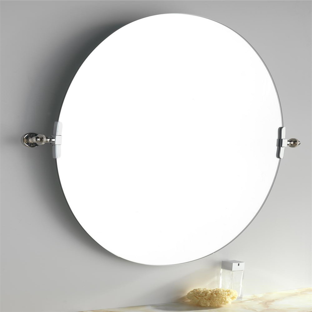 6mm silver 32 inch 28 inch extra large circle round wall mirror stick on the wall