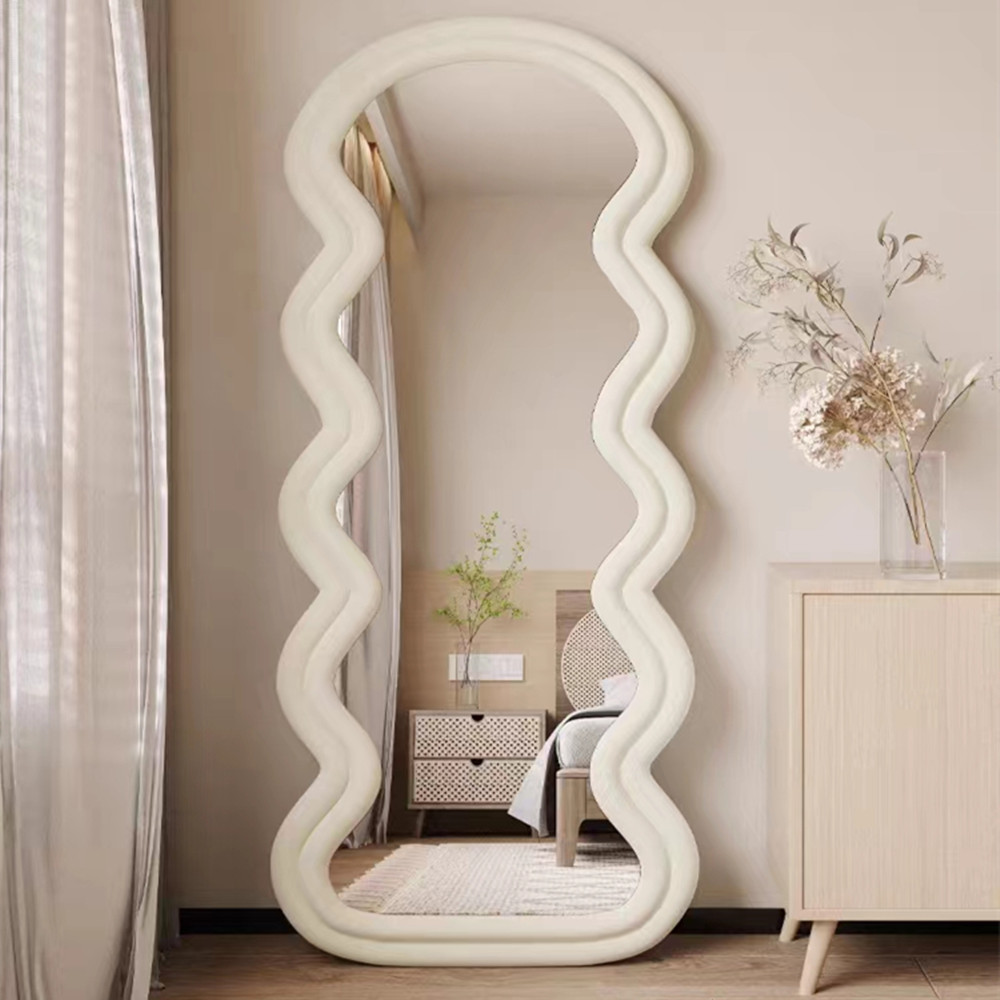 Fashion Style Wavy Full Length Mirror Bedroom Mirror Full-Length