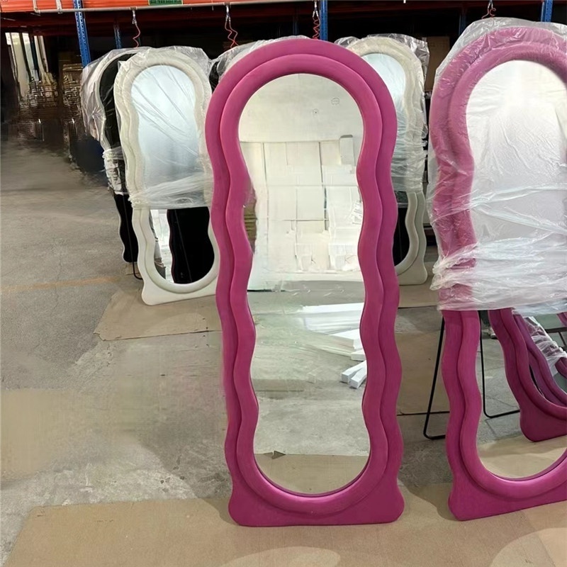 Fashion Style Wavy Full Length Mirror Bedroom Mirror Full-Length