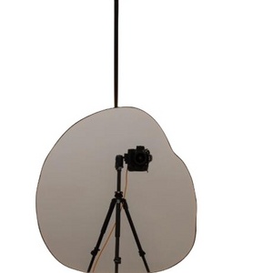 Back Illuminated  Ceiling Suspended Modern Matt Black Frameled lighted Mirror