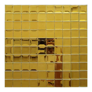 5mm Golden Mirror Glass Tiles Factory Direct Sale Peel and Stick Mirror Wall Tiles