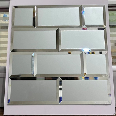 300 x 300mm Self Adhesive Mirror Mosaic Sheet Tile Glass Mirror Peel And Stick Decorative Tile