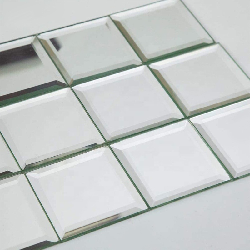 Wholesale Silver Beveled Edge Strip Mirror Glass Wall Tile Backsplash Glass Mosaic