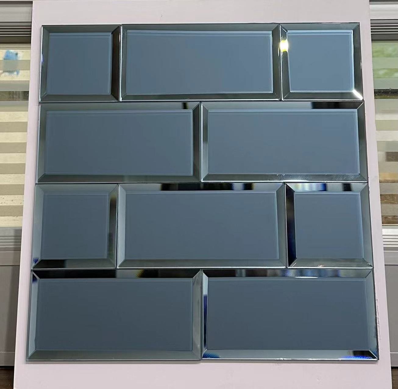 300 x 300mm Self Adhesive Mirror Mosaic Sheet Tile Glass Mirror Peel And Stick Decorative Tile