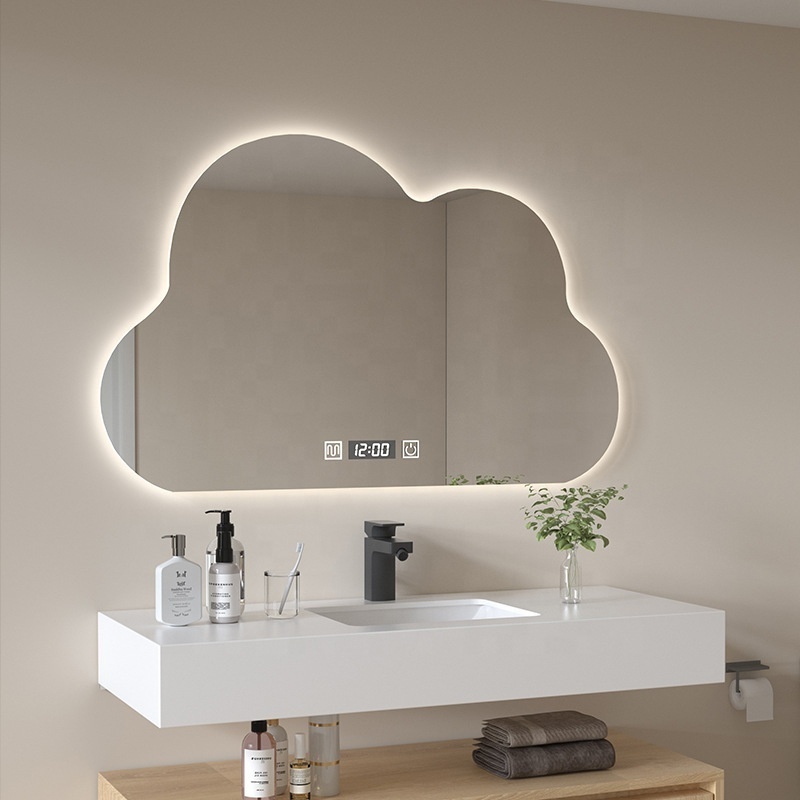 Cloud Shape Wall Mirror With Light Decoration Led Wall Mirror Home Decor