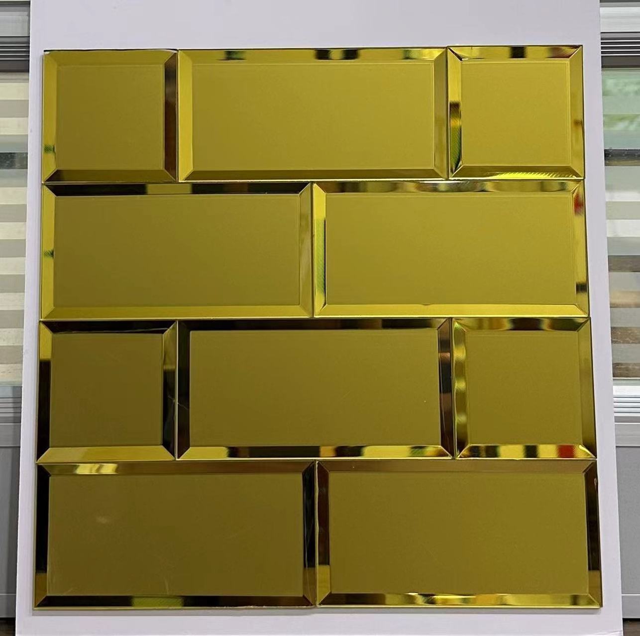 300 x 300mm Self Adhesive Mirror Mosaic Sheet Tile Glass Mirror Peel And Stick Decorative Tile