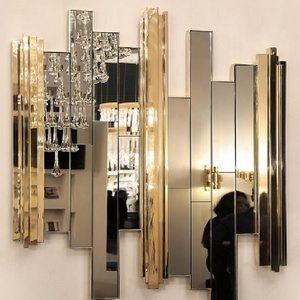 luxury mirror  title stickers Decorative silver decor  art design mirror wall decorations mirror  for home