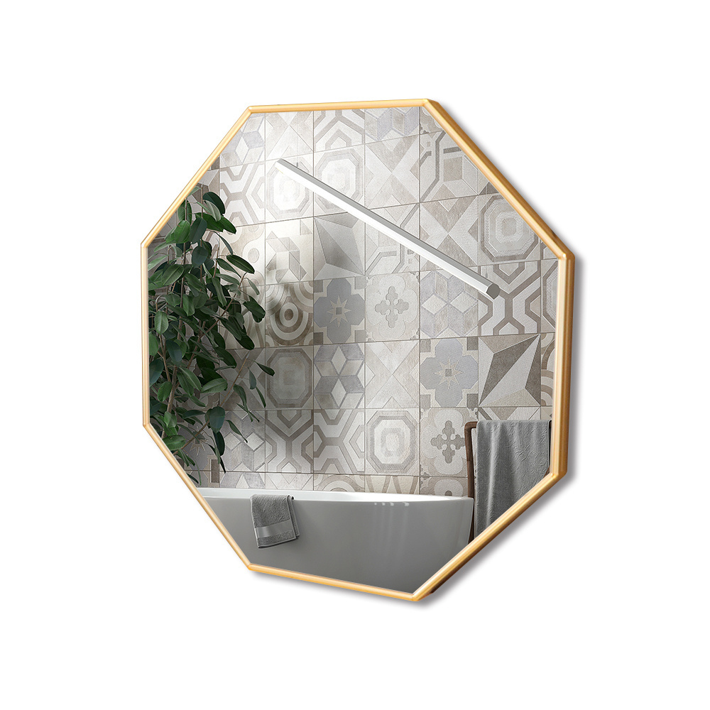 5mm hexagon bevel edged customized silver mirror  for bathroom home decoration