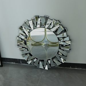 Hot Trend Furniture OEM ODM art beveled Crushed collage wall big frameless wall decorative mirror