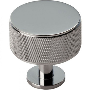 Custom Design Metal CNC Machined Aluminum Silver Polishing Chrome Knurled Cabinet Knob