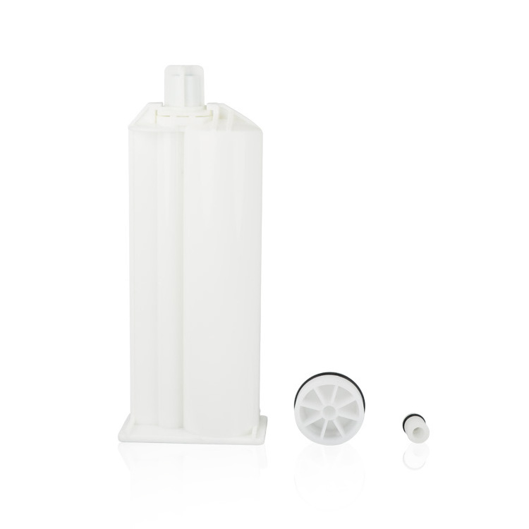 Dual Cartridge 50ML 1:1/2:1/10:1 PP Plastic AB Adhesive Epoxy Cartridge Two components Glue Dispenser Barrels