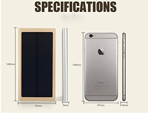 New Solar 20000mah External Battery 2 Usb Led Charger Portable Mobile Phone Solar Power Bank