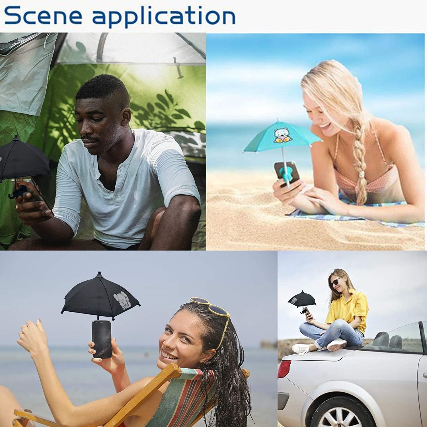 Universal Mini Umbrella Stand Suction Cup Cell Phone Stands Outdoor Cover Sun Shield Mount Phone Holder