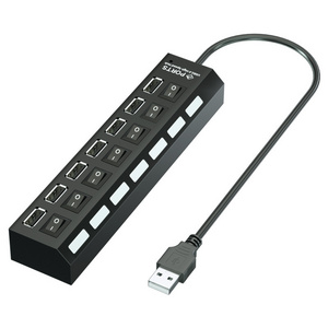 USB HUB 2.0 Splitter Dock Station  PC Accessories with Power Adapter for Computer Multi HUB USB 7 Port Multiport HUB