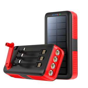 Hot 3 In 1 5V 2.1A Fast Charging Led Flashlight Portable Hand Cranked Solar Power Bank 61200Mah