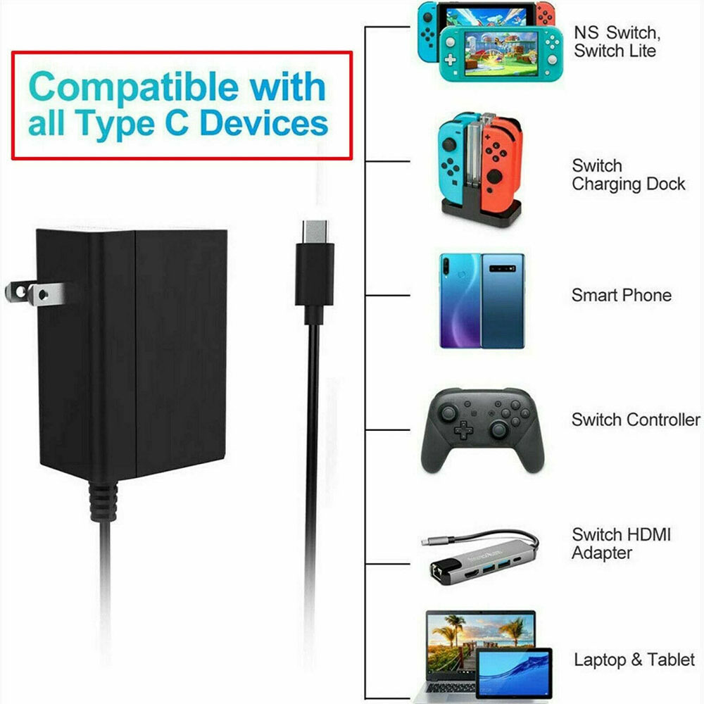 Console Controller Pro Fast Dock Wall Charging AC Adapter Charger For Nintendo Switch oled