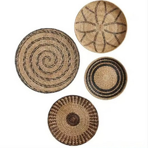 Hot sale Set of 4 Seagrass Woven Wall Plate/ Wall Hanging Decoration Hanging decoration handmade 2024