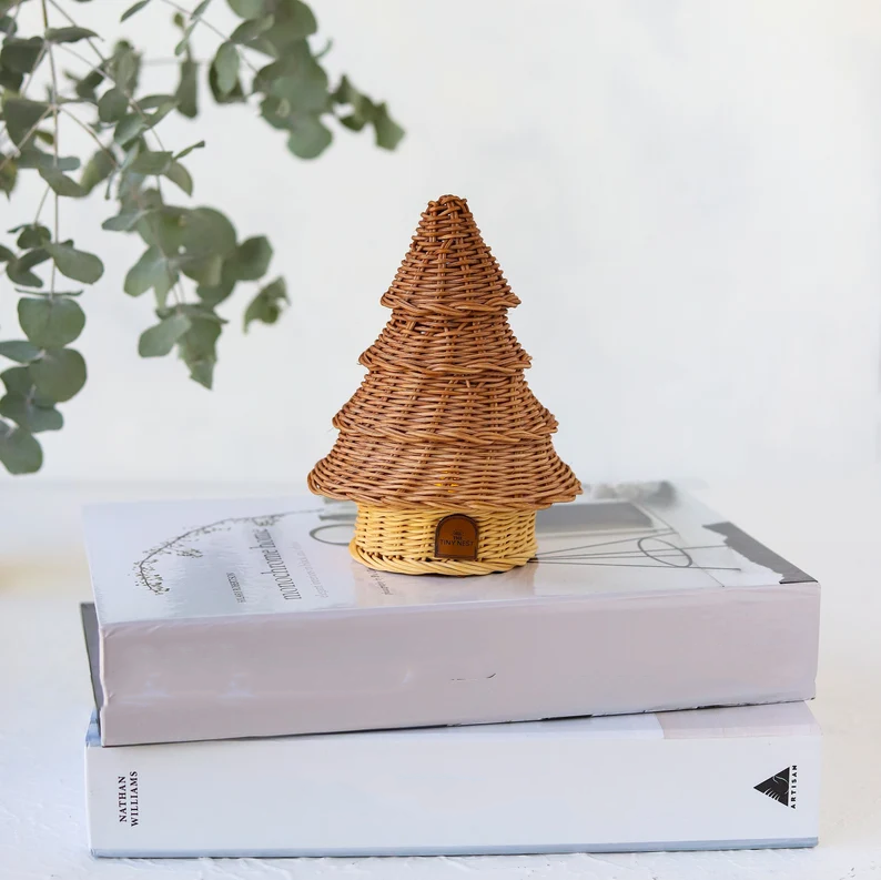 Rattan Pine Tree, Christmas Home Decor Hot Sales 2024 Christmas Tree Accessories Wall Deor