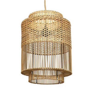 Wholesale Natural Rattan Lampshade Hanging Ceiling Lamp Cover Rattan Pendant Light For Kitchen Indoor Outdoor Decor