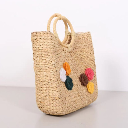 Natural handmade straw beach women vintage boho bag made in Vietnam 2024