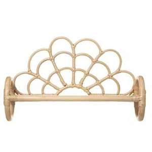 New Design Eye Catching Handwoven Natural Rattan Cloud Wall Rack Floating Wall Shelf Wicker Rattan Wall Mount Shelf 2024