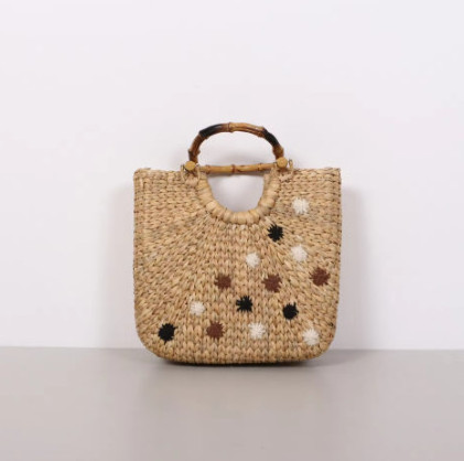 Natural handmade straw beach women vintage boho bag made in Vietnam 2024