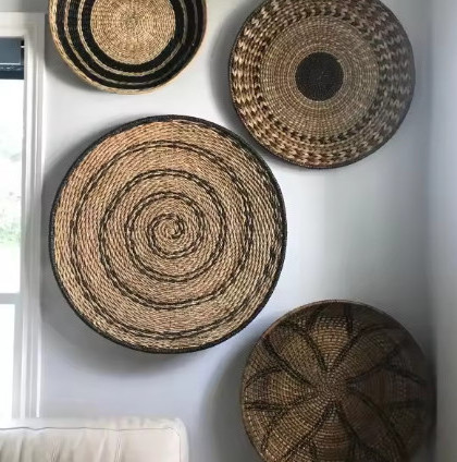 Hot sale Set of 4 Seagrass Woven Wall Plate/ Wall Hanging Decoration Hanging decoration handmade 2024