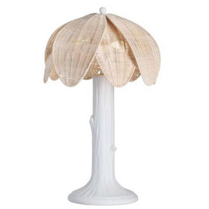 Whimsical Elegant Natural Wicker Leaf-Shaped Table Lampshade For Living Room Home Accessories Decor From Vietnam Factory 2024