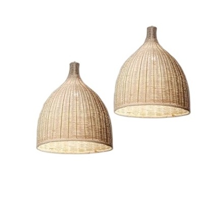 High Quality Eco-Friendly Rattan Pendant Light Bamboo Lampshade Artisan-Made Coastal Scandi Farmhouse Wall Hanging Stylish Decor