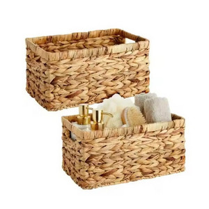 Best Selling Water Hyacinth Baskets For Storage Bin With Handles For Shelves and Organizing High Quality Wholesale 2024