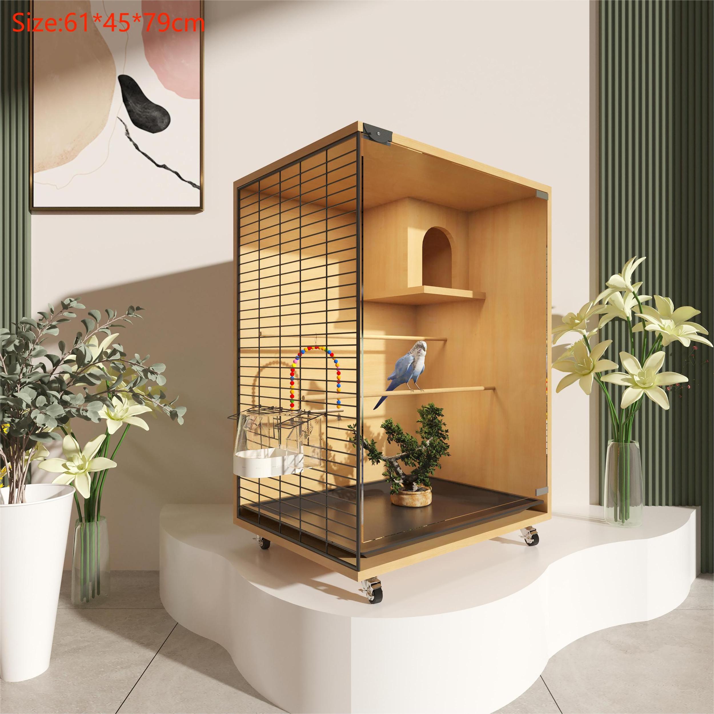 OEM & ODM Factory Customize Transparent Glass Parrot Standing Pigeon Nest Box Bird Cage House Large Breeding Bird Cage