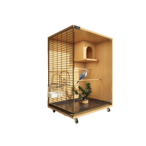 OEM & ODM Factory Customize Transparent Glass Parrot Standing Pigeon Nest Box Bird Cage House Large Breeding Bird Cage