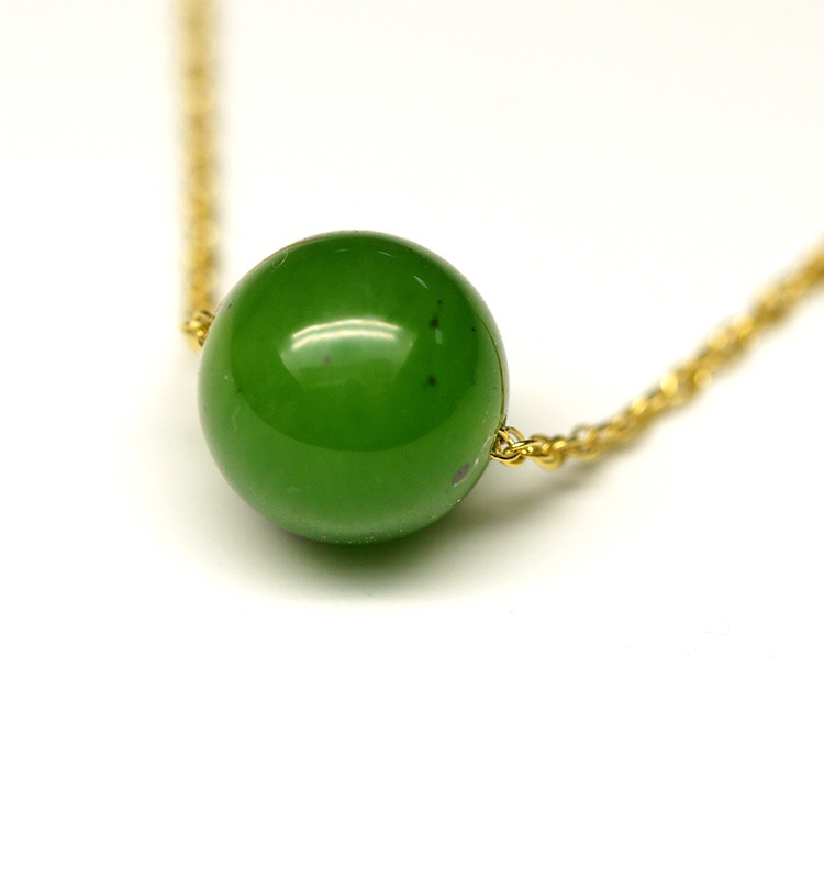 gold filled jewelry Healing Stone gemstone Beads 14KF Necklace Green Jade