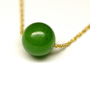 gold filled jewelry Healing Stone gemstone Beads 14KF Necklace Green Jade