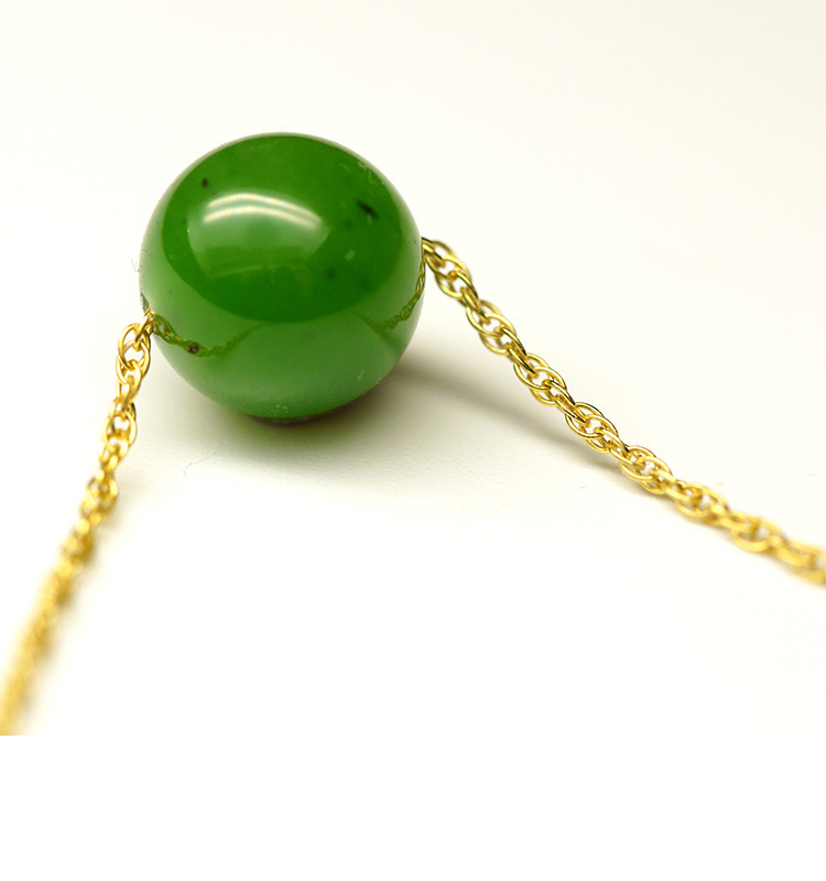 gold filled jewelry Healing Stone gemstone Beads 14KF Necklace Green Jade