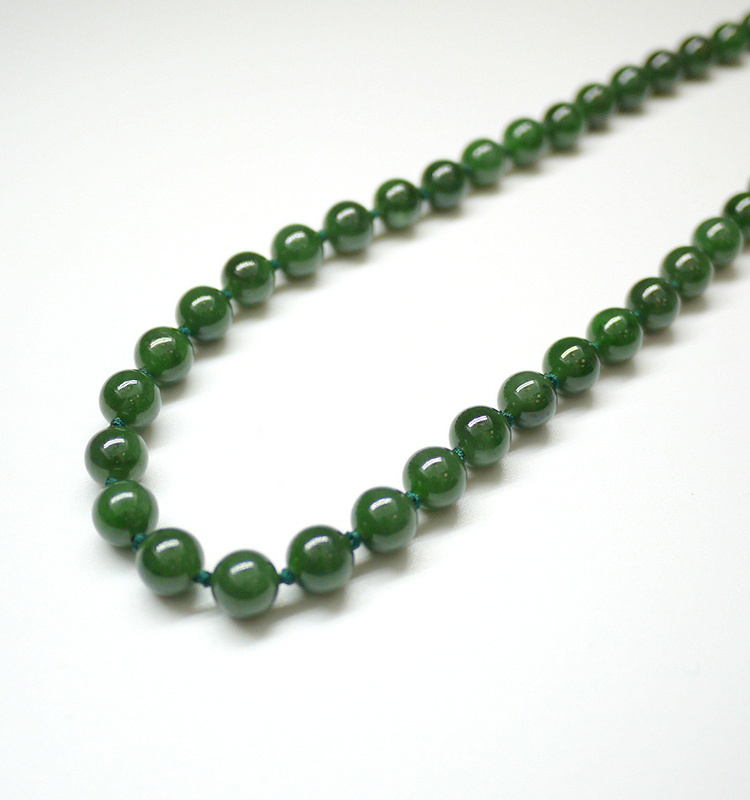 wholesale jewelry  Women's Gender 8 mm 18 inch Natural Genuine Green Jade Beads Necklace